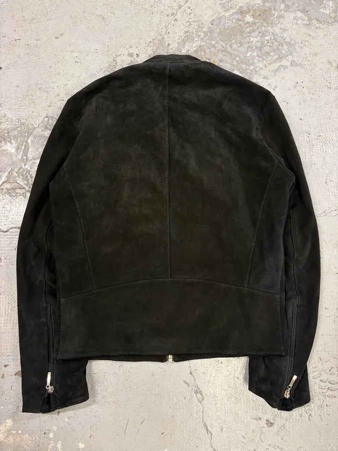 SS2018 Maison Margiela Black Obscure Suede Leather 5 Zips Jacket ikIYboH 4