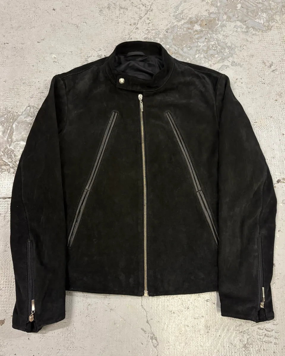 SS2018 Maison Margiela Black Obscure Suede Leather 5 Zips Jacket ikIYboH 0