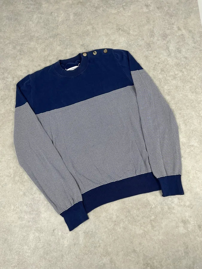 SS2018 Maison Margiela Navy & White Striped Sweater DXESOlv 4