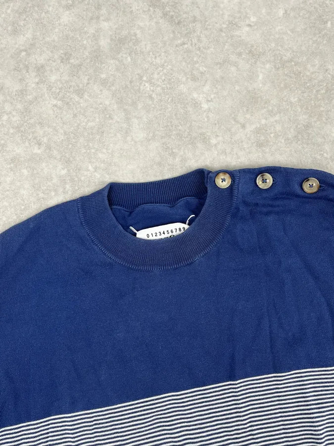 SS2018 Maison Margiela Navy & White Striped Sweater DXESOlv 3