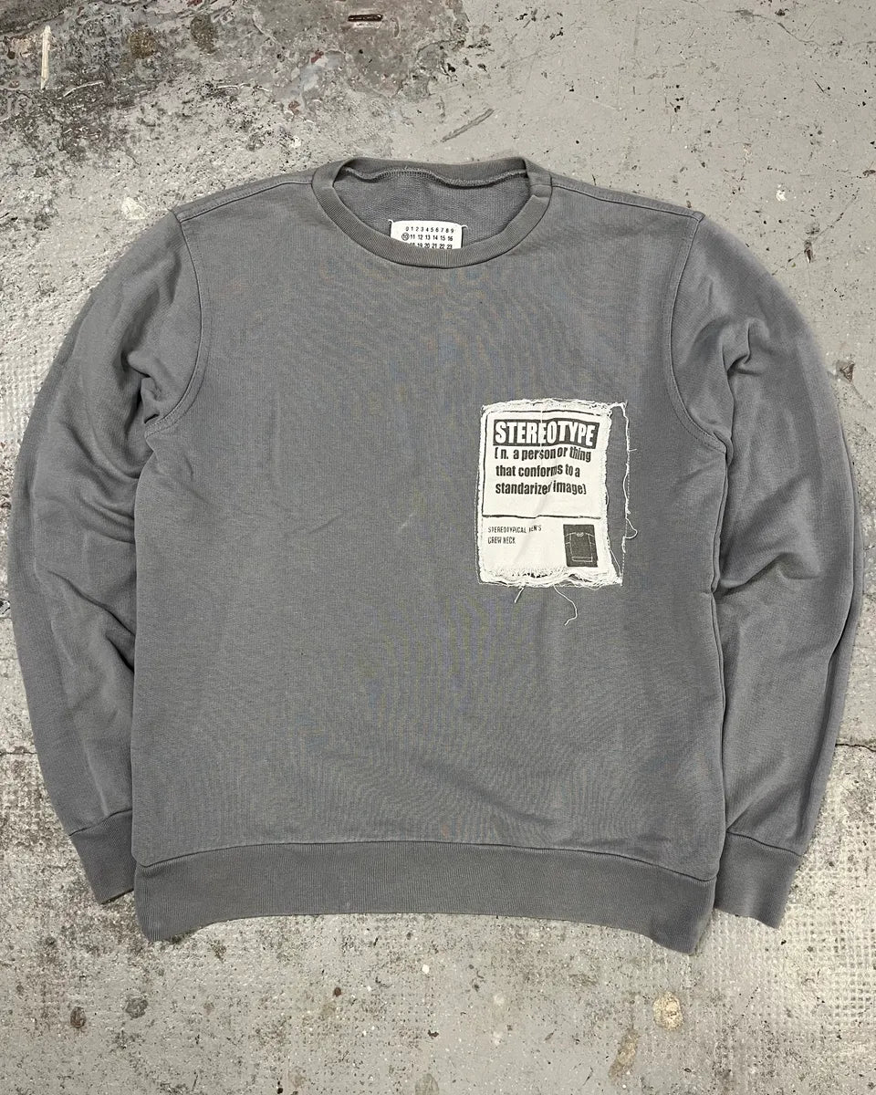 SS2018 Maison Margiela Stereotype Grey Sweater RevCvBY 0