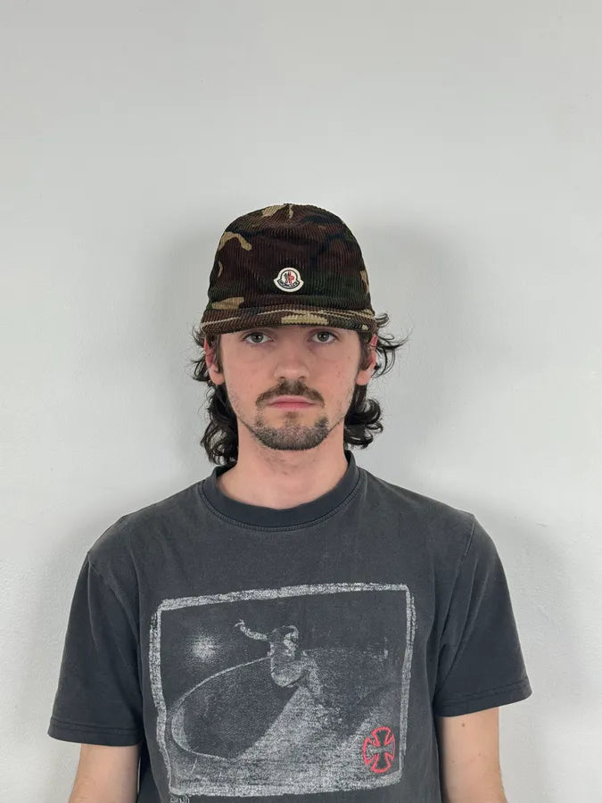 SS2018 Moncler Brown Corduroy Camouflage Baseball Cap pFIJhes 1