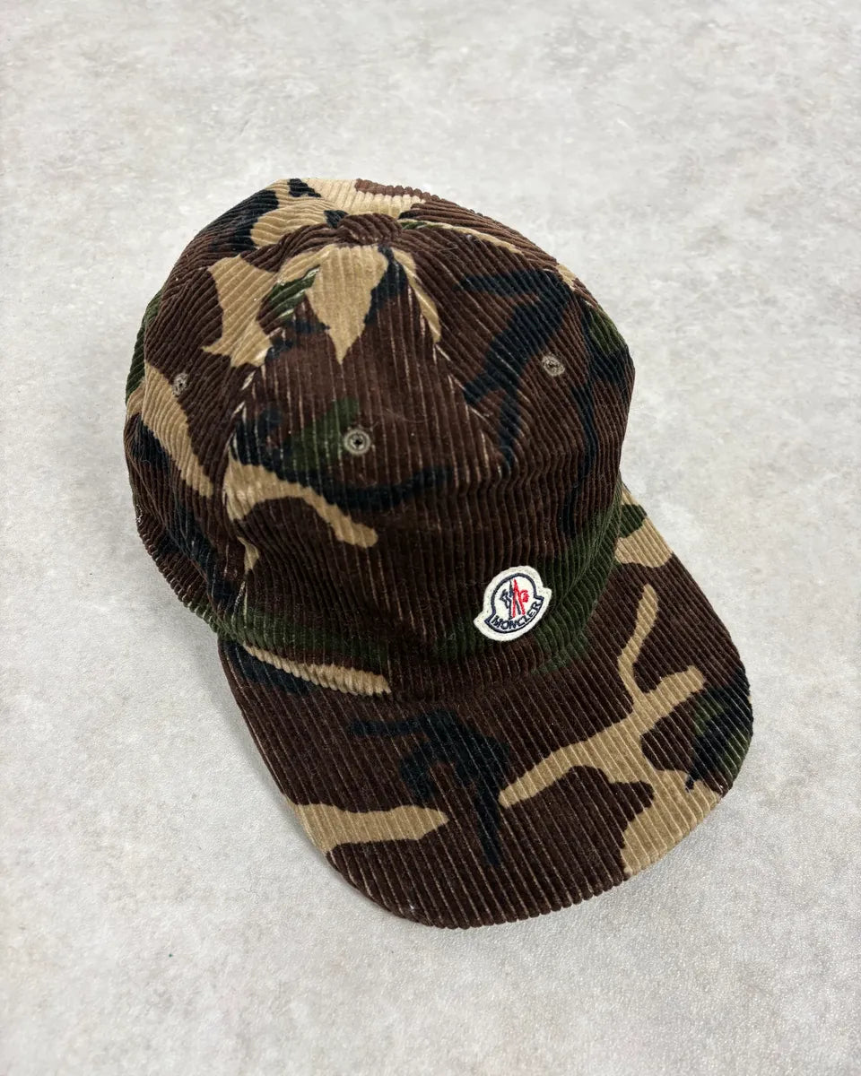 SS2018 Moncler Brown Corduroy Camouflage Baseball Cap pFIJhes 0