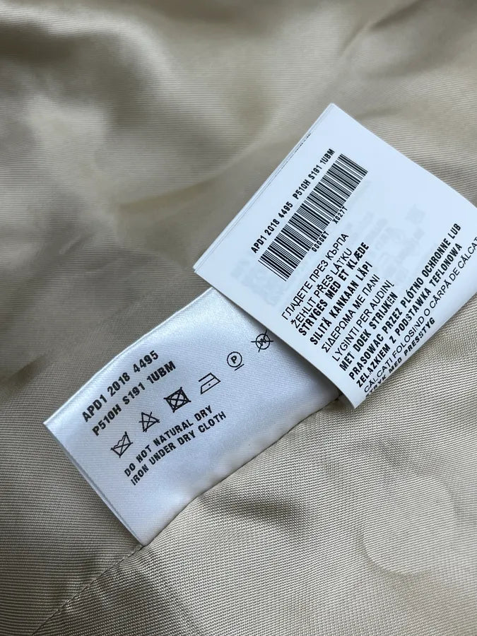 SS2019 Prada Beige Zip Sleeves Wool Buttoned Officer Jacket qPVrPPH 13
