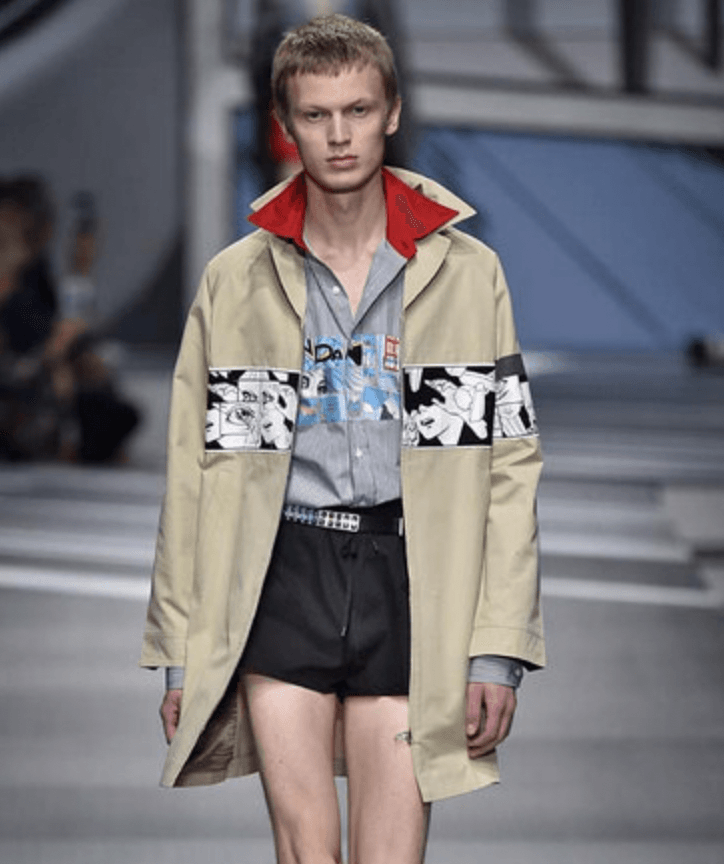 SS2018 Prada Beige Comics Light Classy Jacket dAvYubd 5