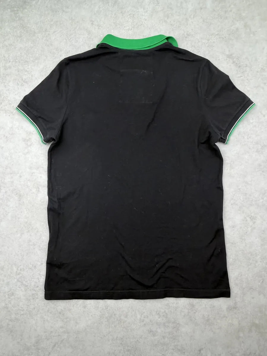 SS2018 Prada Black & Green Contrast Collar Polo bdheNUf 7
