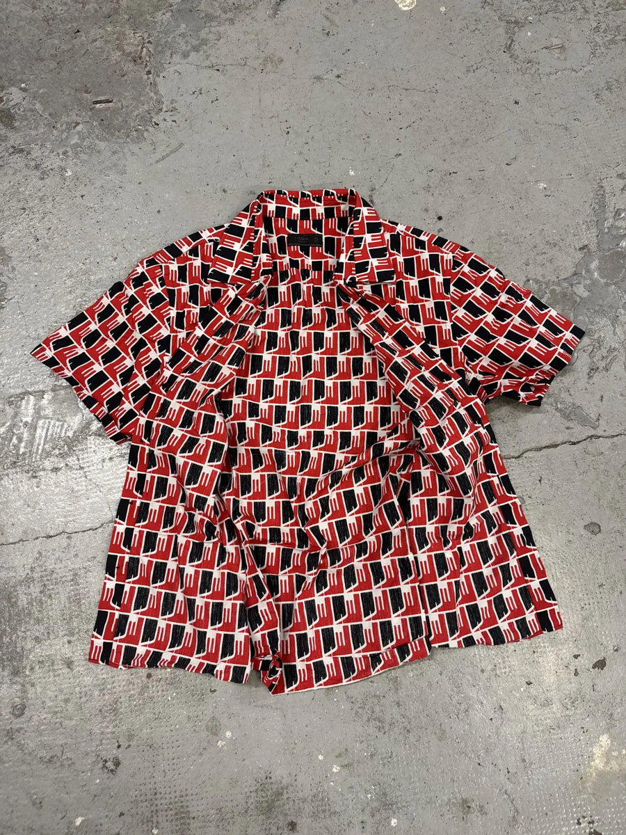SS2018 Prada Black & Red Short Sleeves Shirt IIbkmSK 2