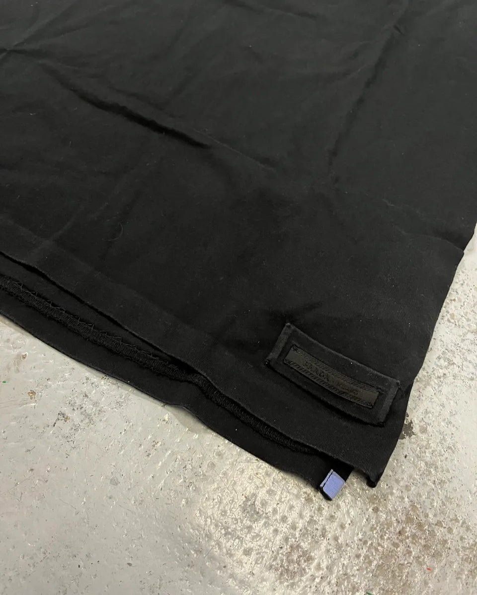 SS2018 Prada Blue Contrast Trim Black Polo IoEFAkO 6