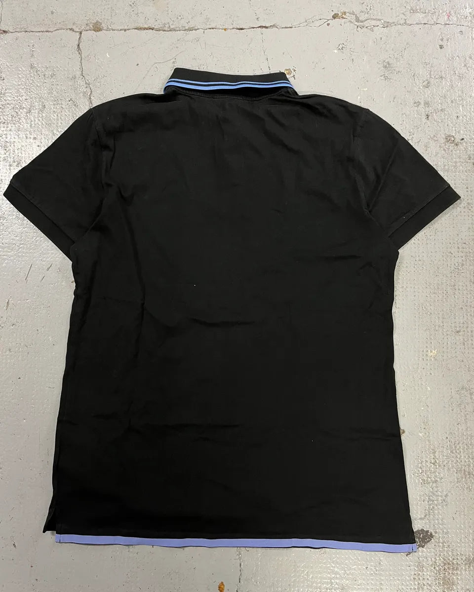 SS2018 Prada Blue Contrast Trim Black Polo IoEFAkO 7