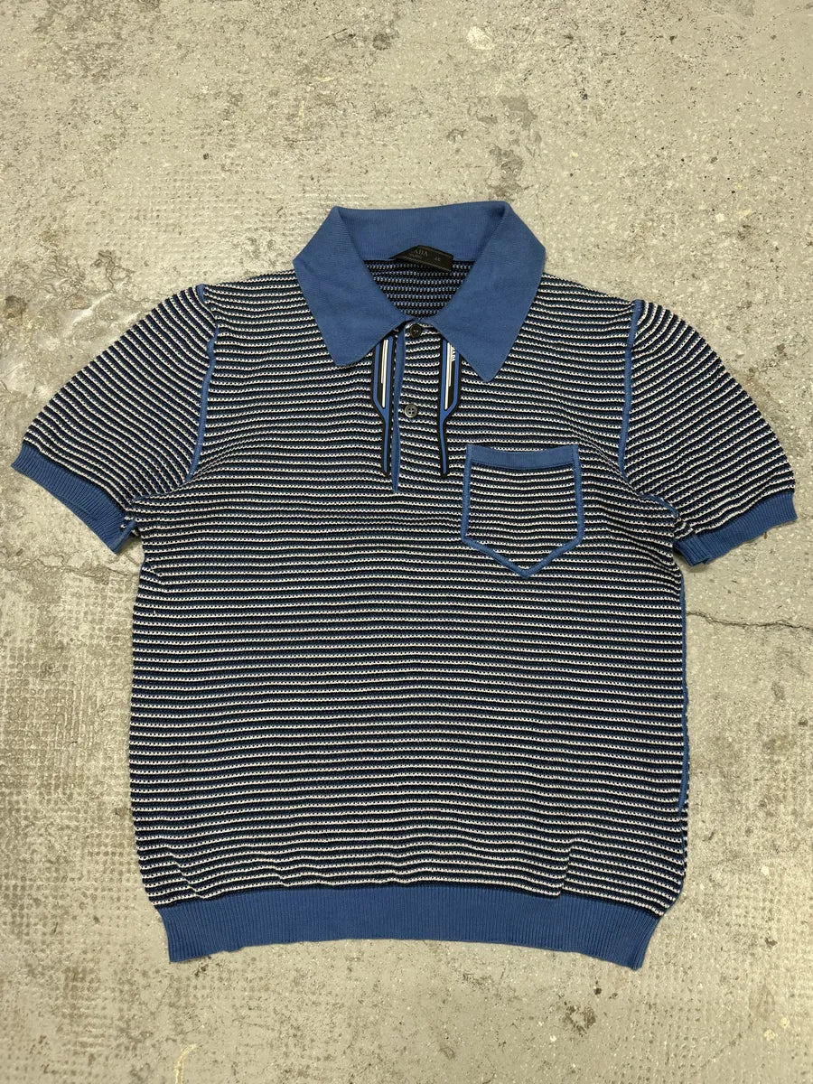 SS2018 Prada Blue Knitted Polo (XS) KfuPggh 0