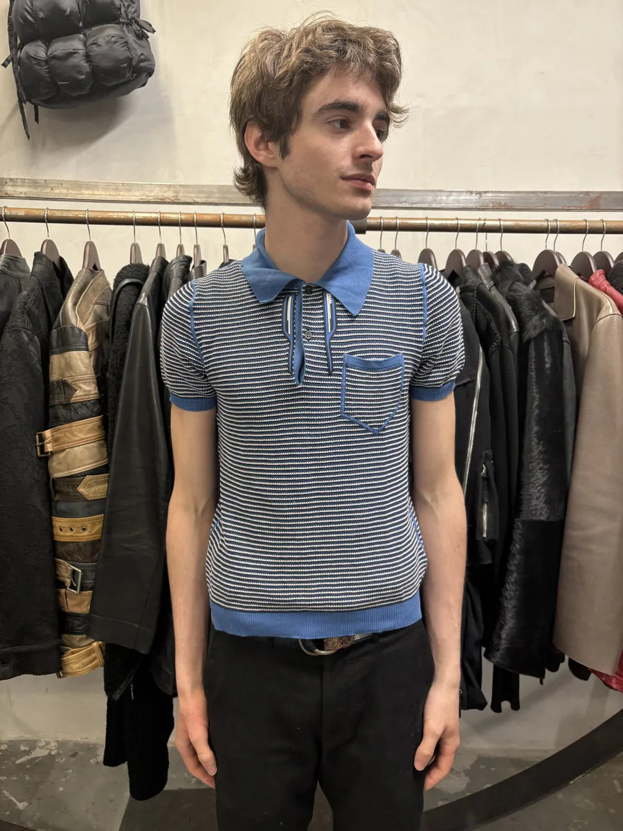 SS2018 Prada Blue Knitted Polo (XS) KfuPggh 2