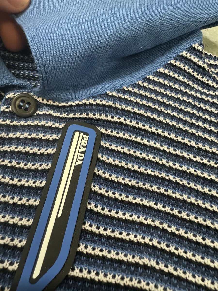 SS2018 Prada Blue Knitted Polo (XS) KfuPggh 6