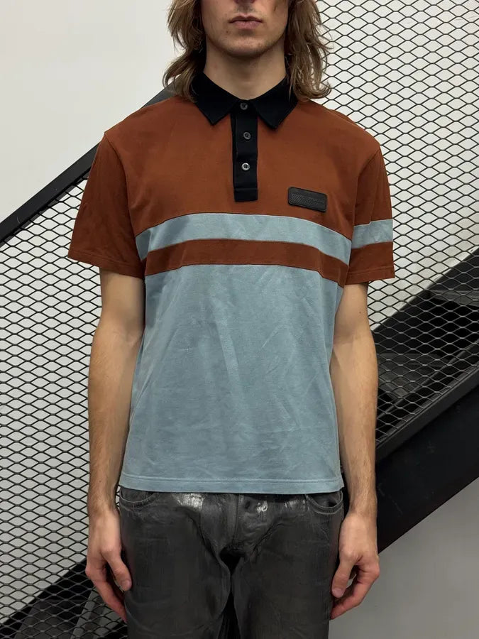 SS2018 Prada Brown & Blue Color Block Polo NAoRzzS 1