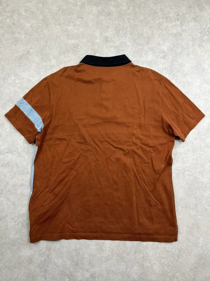 SS2018 Prada Brown & Blue Color Block Polo NAoRzzS 3