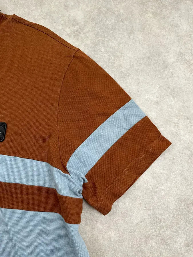 SS2018 Prada Brown & Blue Color Block Polo NAoRzzS 6