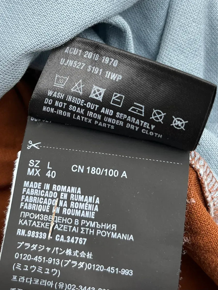 SS2018 Prada Brown & Blue Color Block Polo NAoRzzS 9