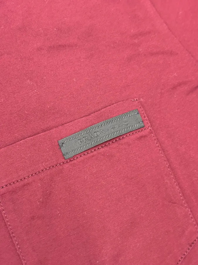 SS2018 Prada Burgundy Logo Patch Chest Pocket T-Shirt bpWcnYu 6