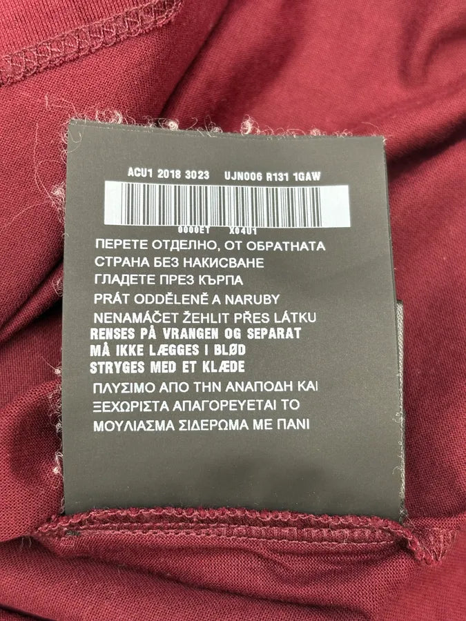 SS2018 Prada Burgundy Logo Patch Chest Pocket T-Shirt bpWcnYu 9
