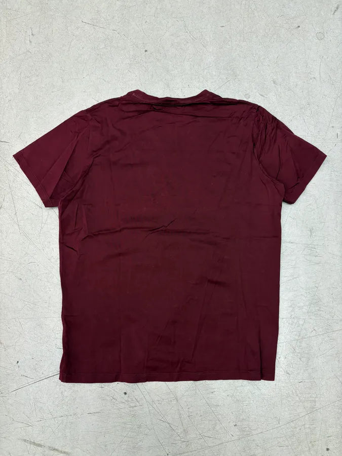 SS2018 Prada Burgundy Logo Patch Chest Pocket T-Shirt bpWcnYu 5