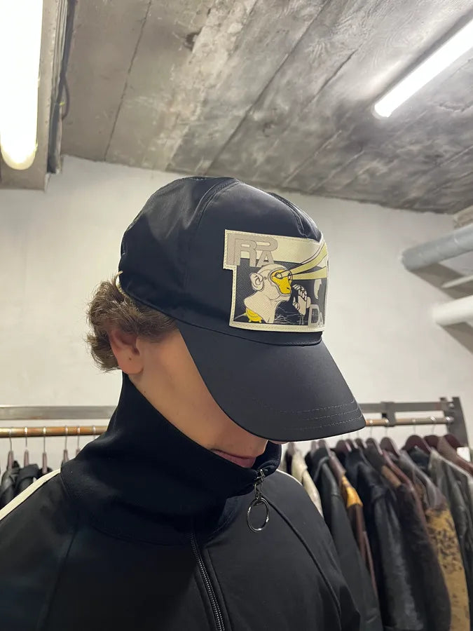 SS2018 Prada James Jean Comic Print Nylon Cap qqreMUF 1