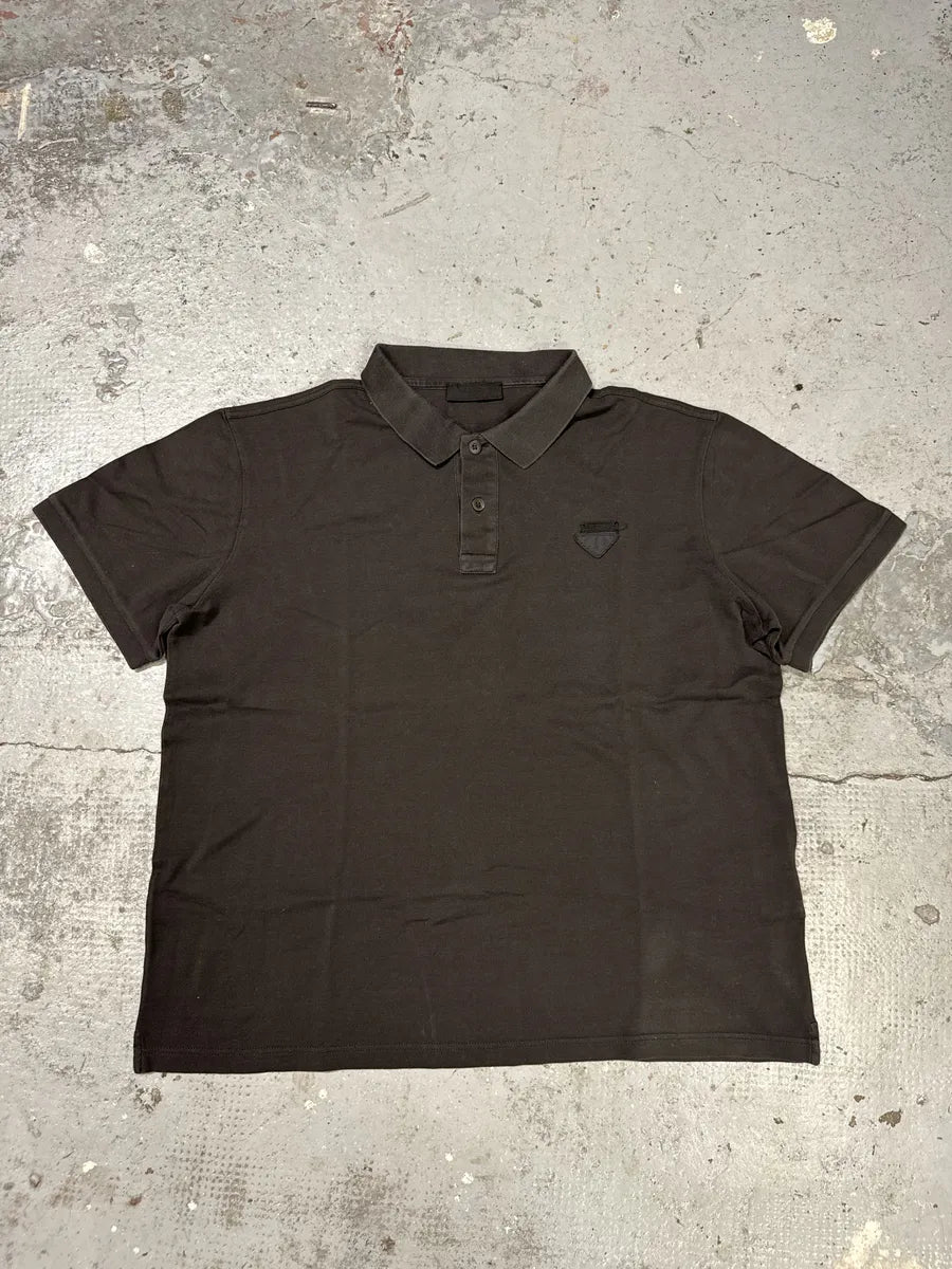 SS2018 Prada Minimalist Brown Polo Shirt xlbqMwx 2