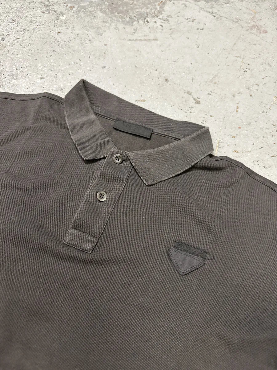 SS2018 Prada Minimalist Brown Polo Shirt xlbqMwx 4