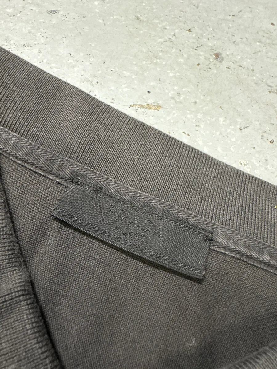 SS2018 Prada Minimalist Brown Polo Shirt xlbqMwx 8