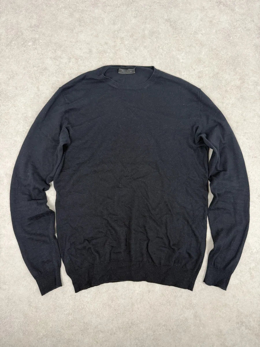 SS2018 Prada Navy Wool Sweater cmanypi 0