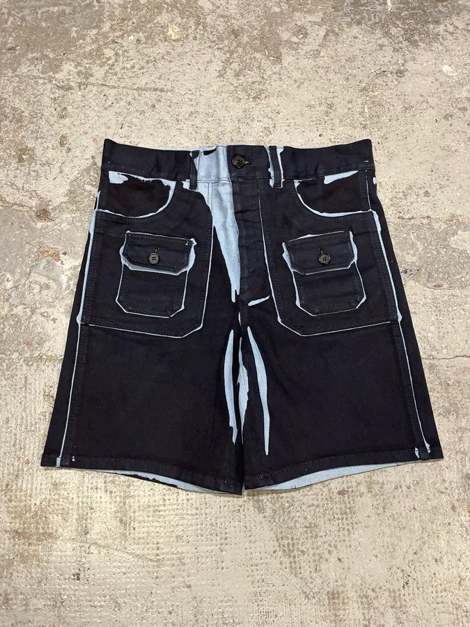 SS2018 Prada Overprint Blue Cargo Short YPwzkdn 0
