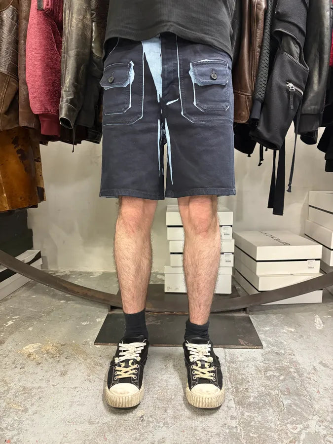 SS2018 Prada Overprint Blue Cargo Short YPwzkdn 1