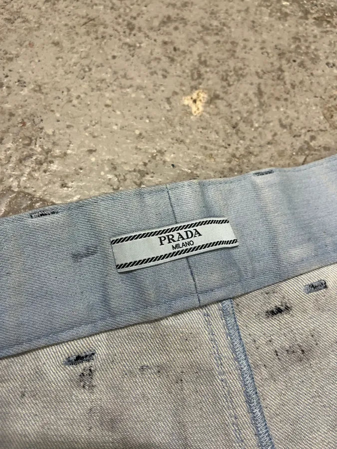 SS2018 Prada Overprint Blue Cargo Short YPwzkdn 7