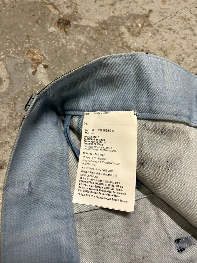 SS2018 Prada Overprint Blue Cargo Short YPwzkdn 8