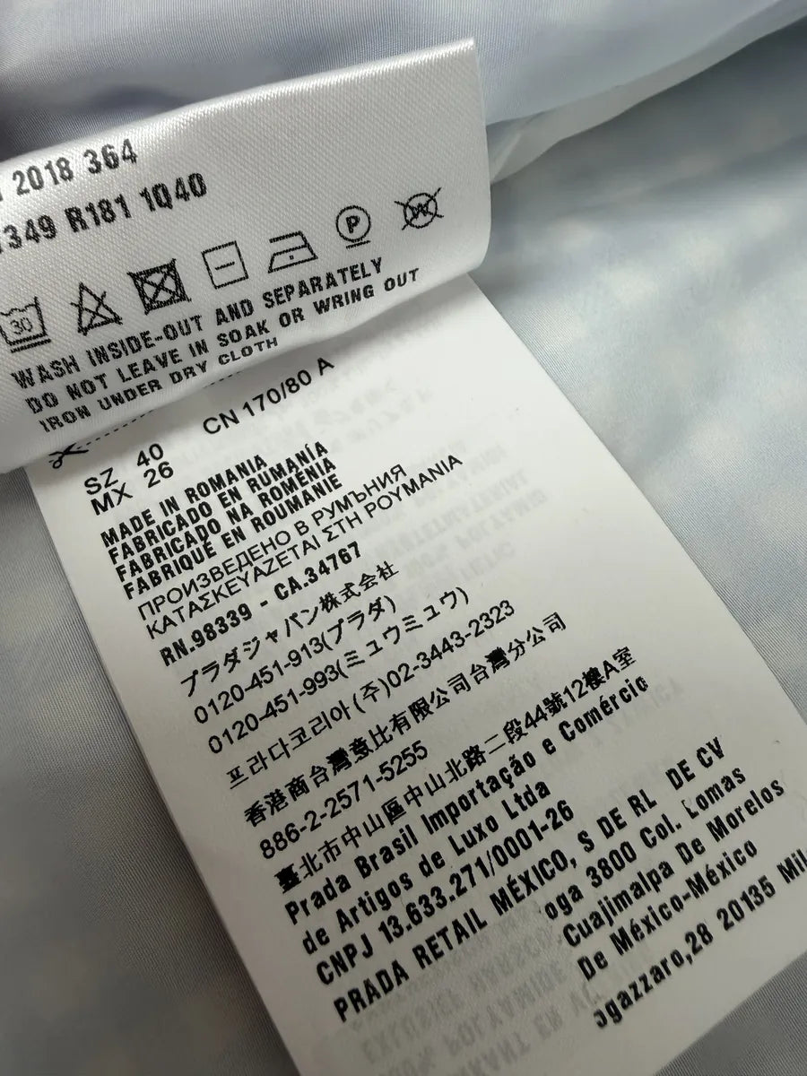 SS2018 Prada White & Blue Checkered Windbreaker Jacket PlLRrBq 2