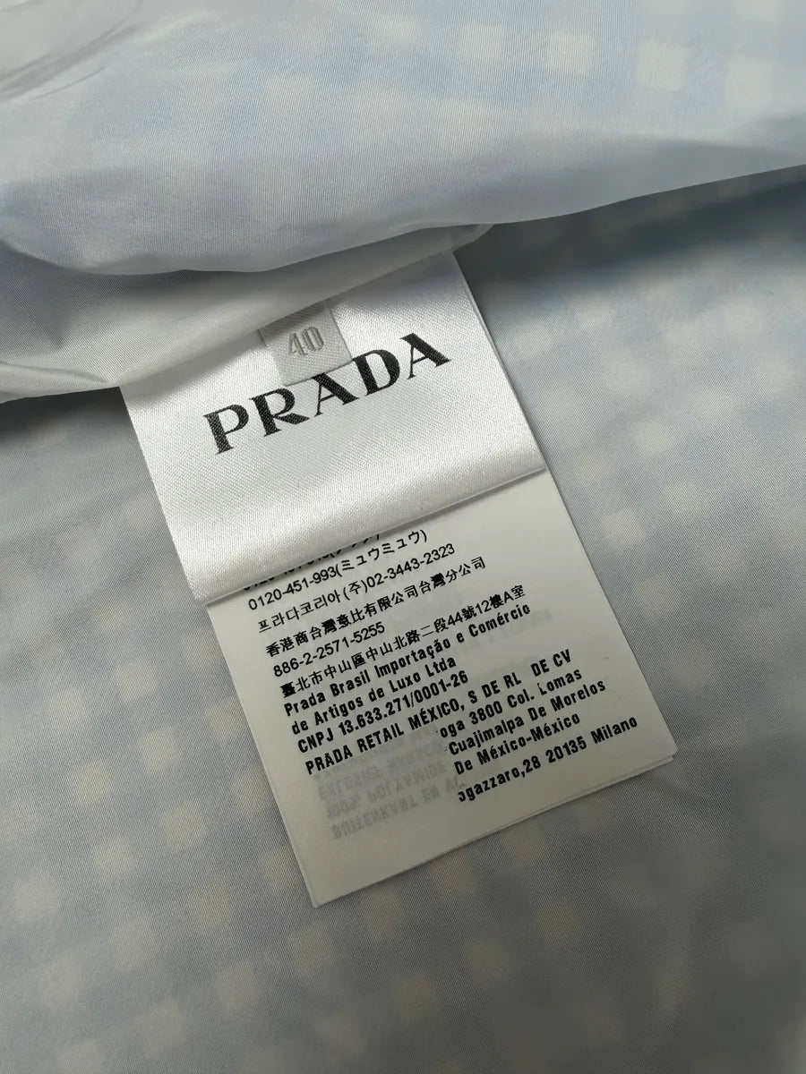 SS2018 Prada White & Blue Checkered Windbreaker Jacket PlLRrBq 3