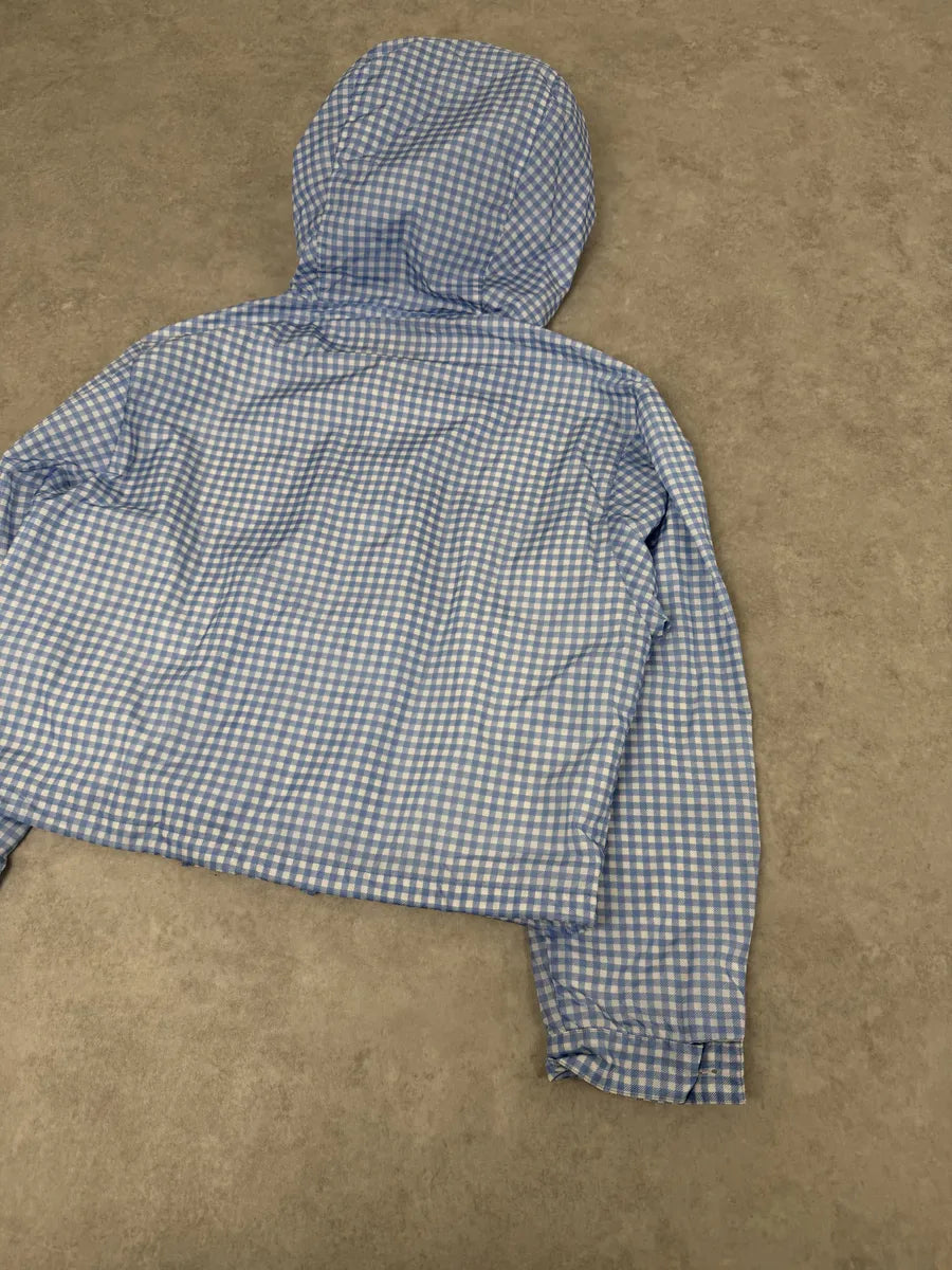 SS2018 Prada White & Blue Checkered Windbreaker Jacket PlLRrBq 6