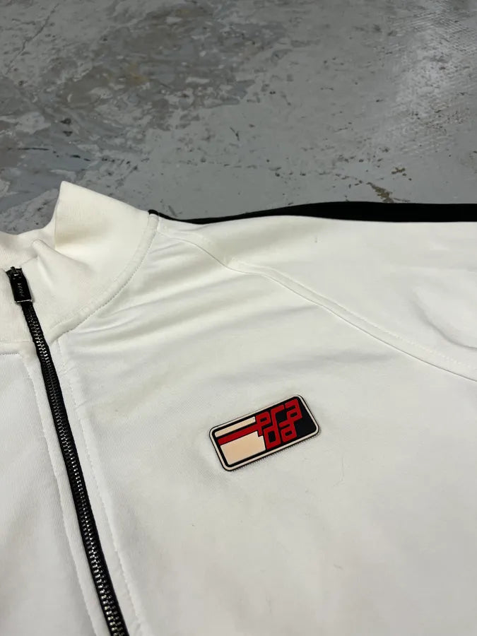 SS2018 Prada White Zip-up Sweater lmxnjEI 4
