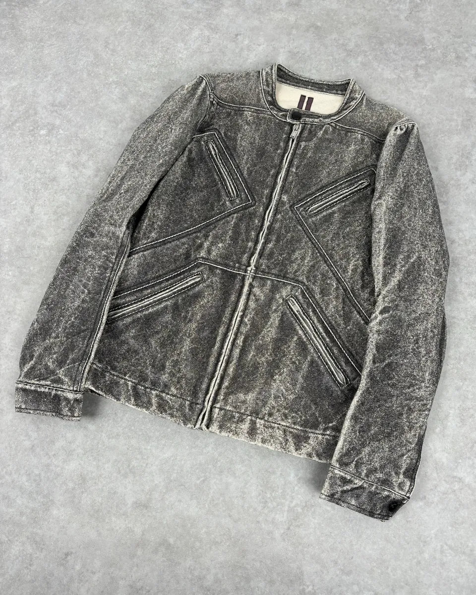 SS2018 Rick Owens Grey Dirt Eroded Grey Denim Jacket fDuilTZ 6