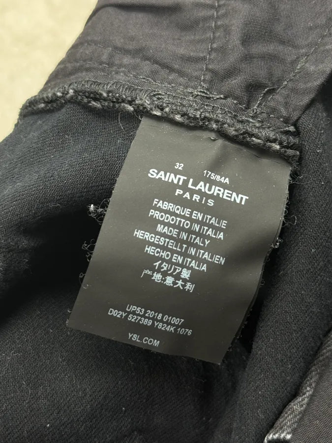 SS2018 Saint Laurent Black Denim Skinny Jeans PHMDYho 12