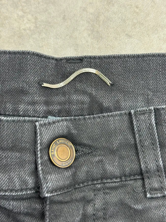 SS2018 Saint Laurent Black Denim Skinny Jeans PHMDYho 13