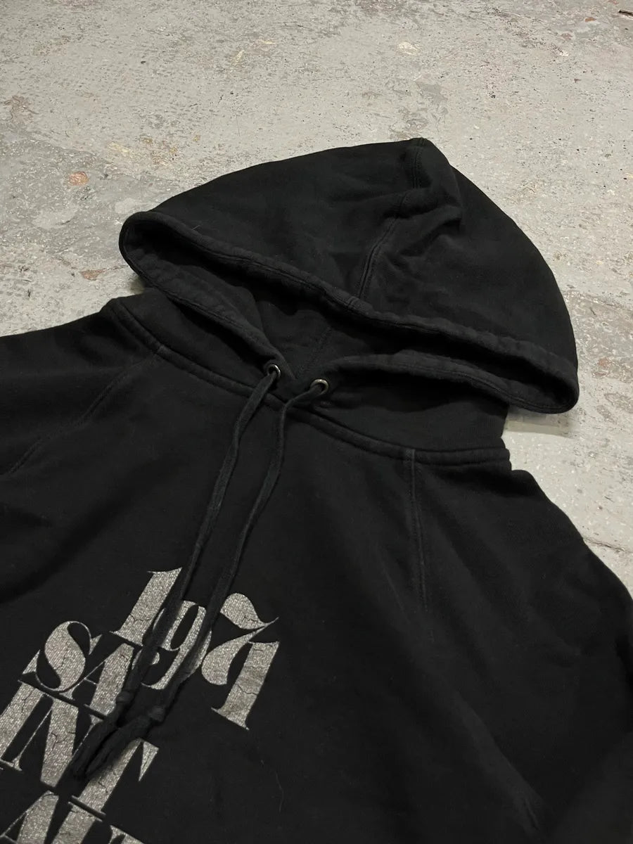 SS2018 Saint Laurent Black Propaganda Printed Hoodie  pJesqwy 3