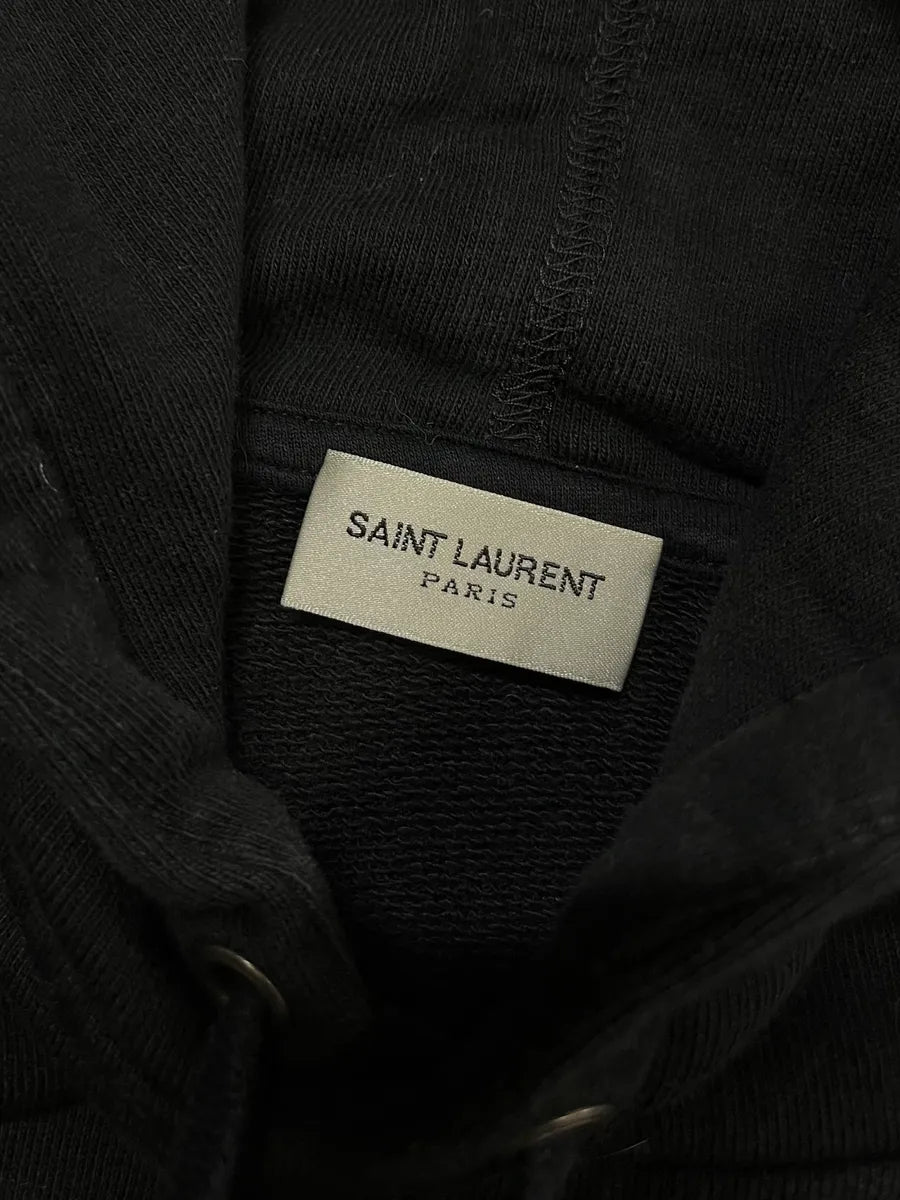 SS2018 Saint Laurent Black Propaganda Printed Hoodie  pJesqwy 6