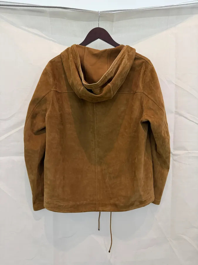 SS2018 Saint Laurent Brown Suede Leather Lace-Up Hooded Jacket WDaRnOH 3