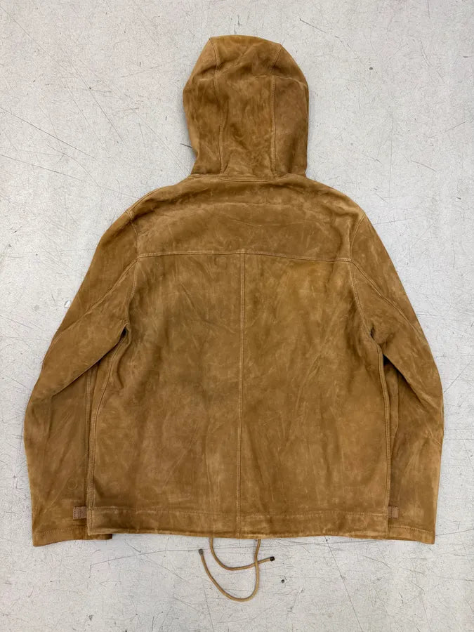 SS2018 Saint Laurent Brown Suede Leather Lace-Up Hooded Jacket WDaRnOH 4