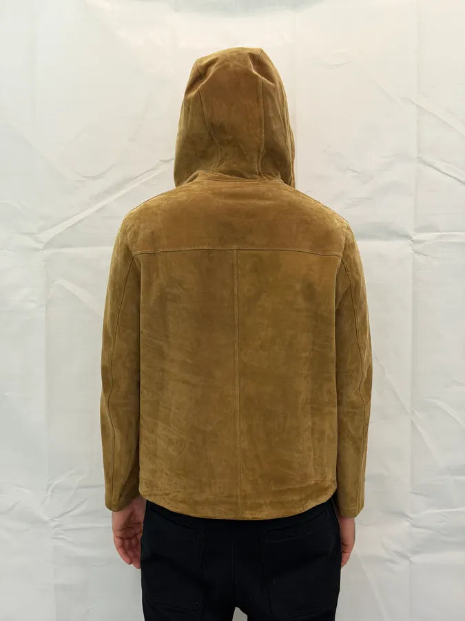 SS2018 Saint Laurent Brown Suede Leather Lace-Up Hooded Jacket WDaRnOH 7
