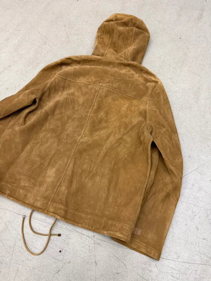 SS2018 Saint Laurent Brown Suede Leather Lace-Up Hooded Jacket WDaRnOH 8