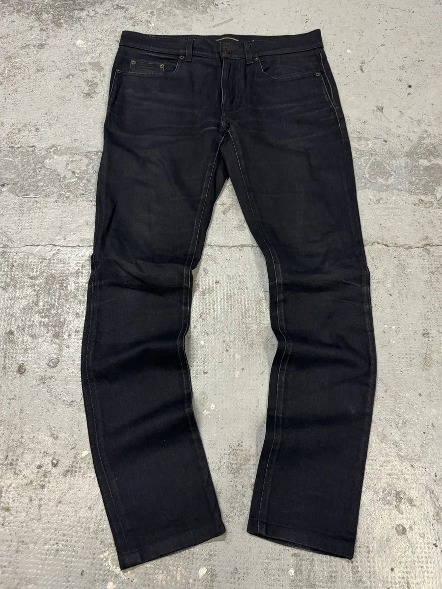 SS2018 Saint Laurent Dark Black Slim Denim Jeans fUfgHjQ 0