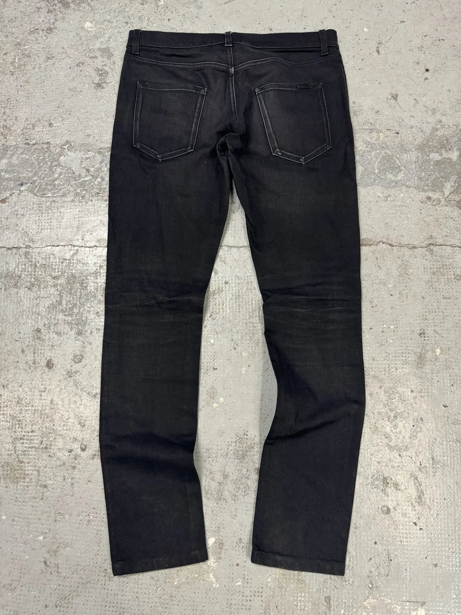 SS2018 Saint Laurent Dark Black Slim Denim Jeans fUfgHjQ 1