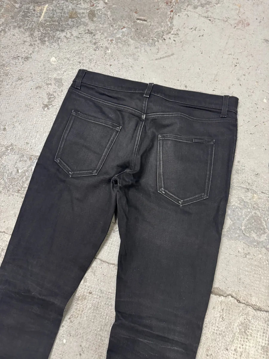 SS2018 Saint Laurent Dark Black Slim Denim Jeans fUfgHjQ 6