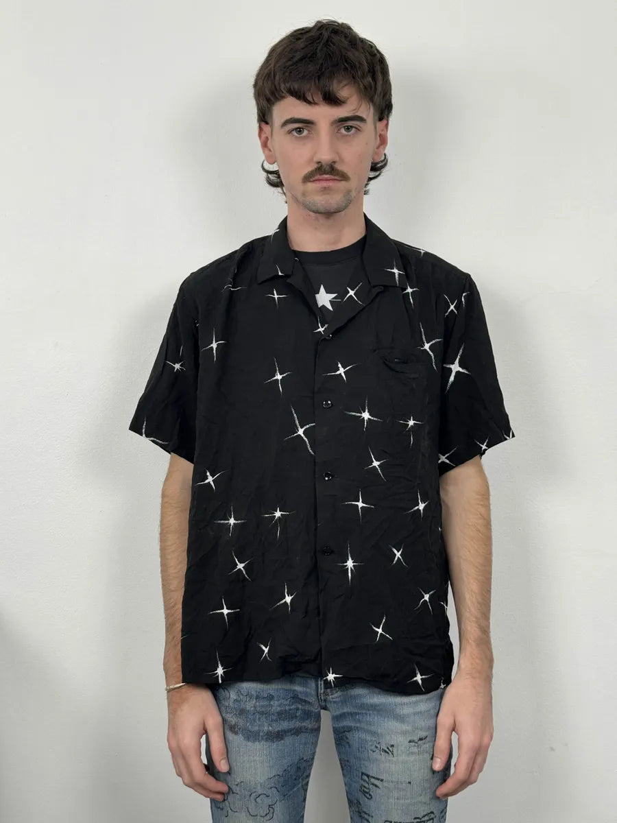 SS2018 Saint Laurent Far Stars Black Short Sleeves Shirt RCdfobM 1