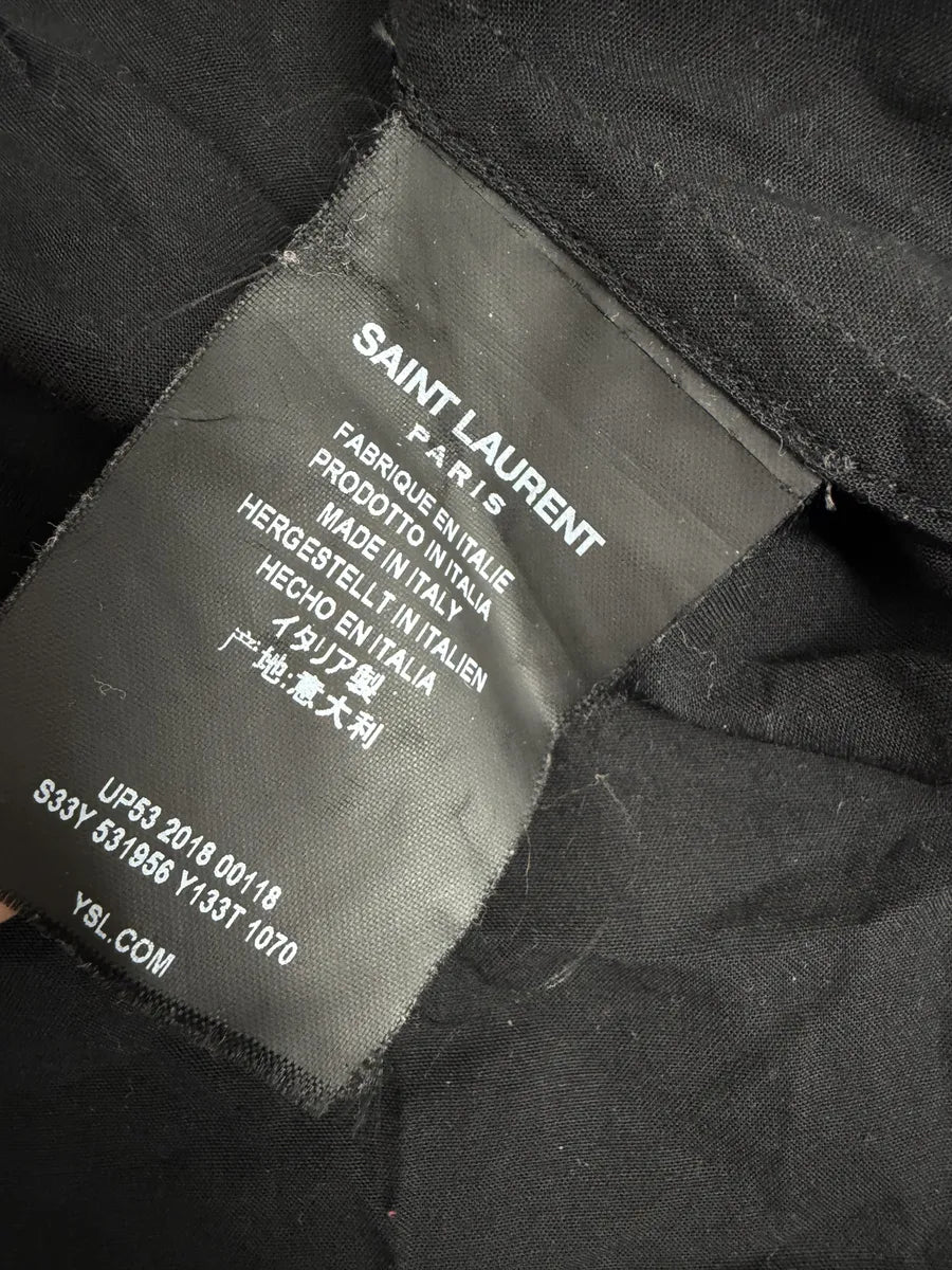 SS2018 Saint Laurent Far Stars Black Short Sleeves Shirt RCdfobM 10